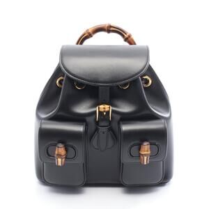 Gucci Bamboo Backpack Leather Black